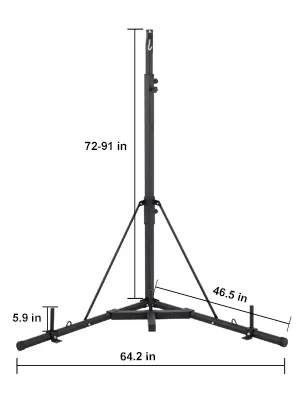 Stojak na worek treningowy VEVOR z regulowaną wysokością i podstawą.
