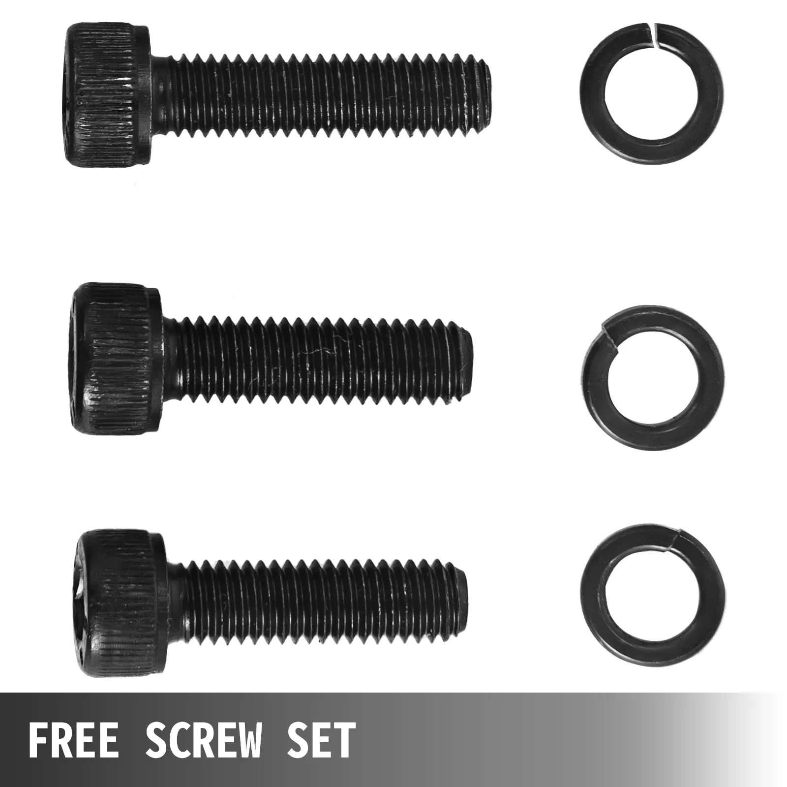 free screw set for VEVOR rebar cutter blades, includes three bolts and washers.