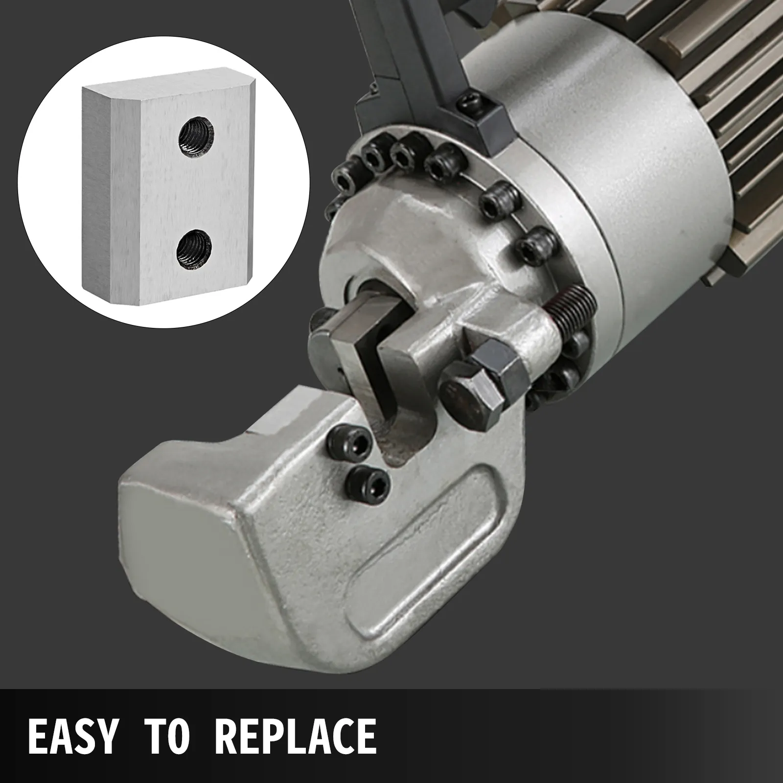 VEVOR rebar cutter with replacement blades, showcasing easy-to-replace feature.