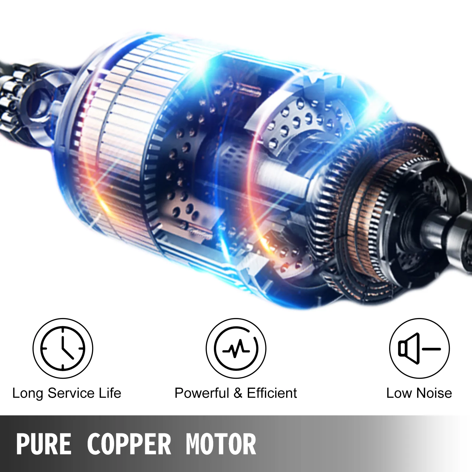 Dobladora de varillas eléctrica VEVOR con motor de cobre puro, larga vida útil, potente y eficiente.