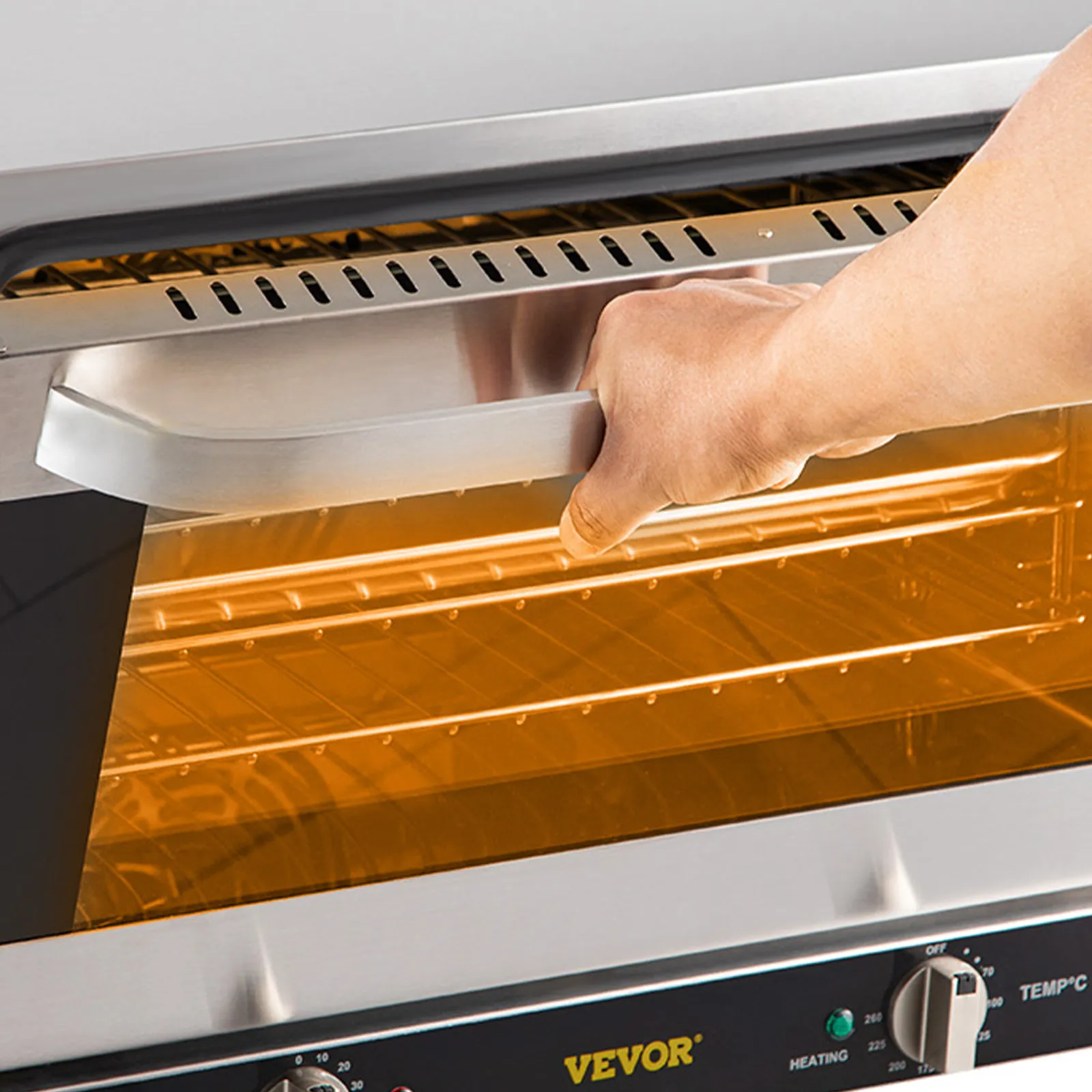 Horno de convección comercial VEVOR con ventilador silencioso y 1600w de potencia para un calentamiento rápido.