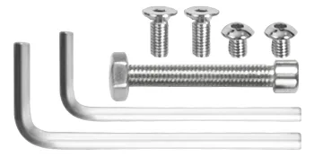stainless steel parts for VEVOR hot tub handrail, including bolts and hex wrenches.