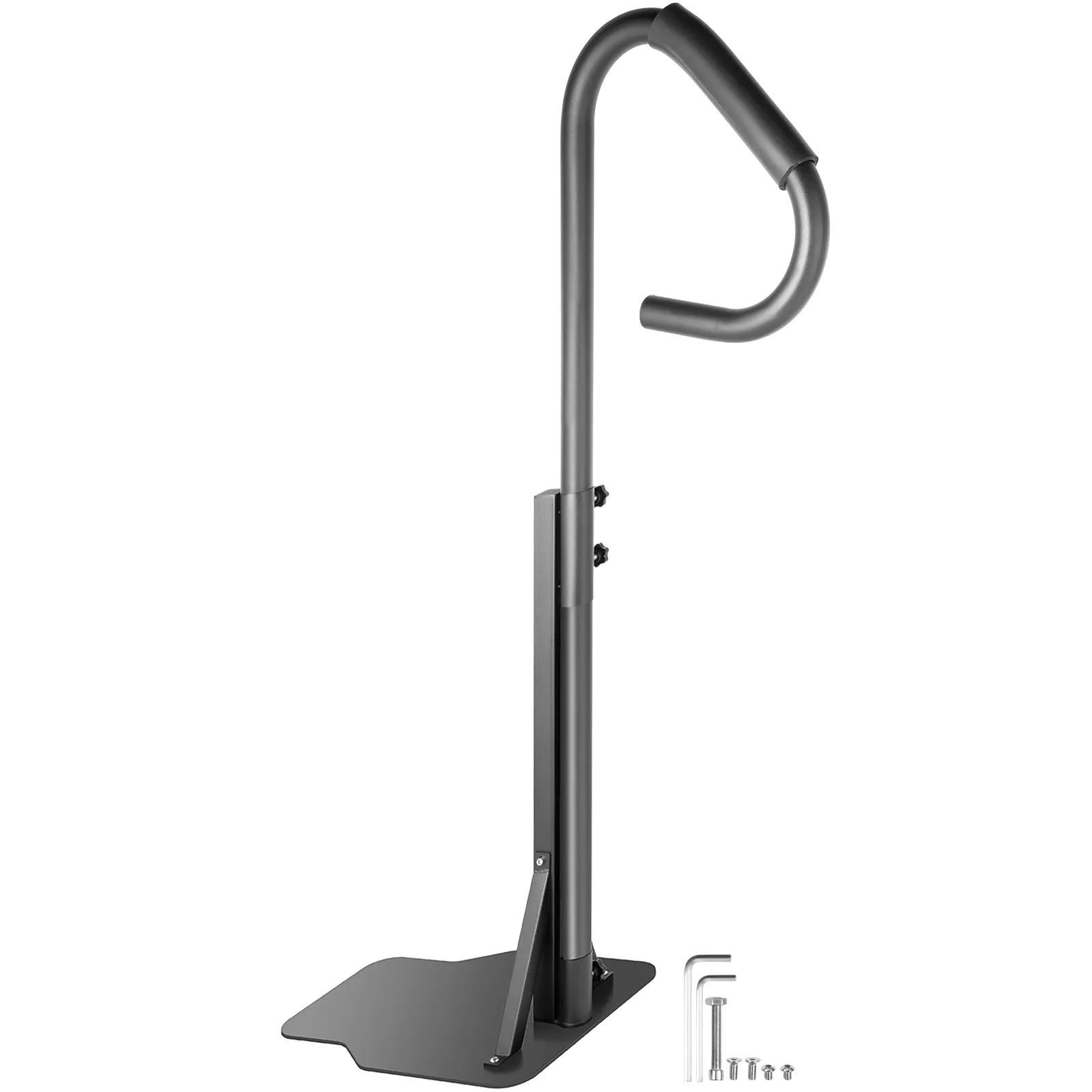 VEVOR hot tub handrail with base plate and installation tools.