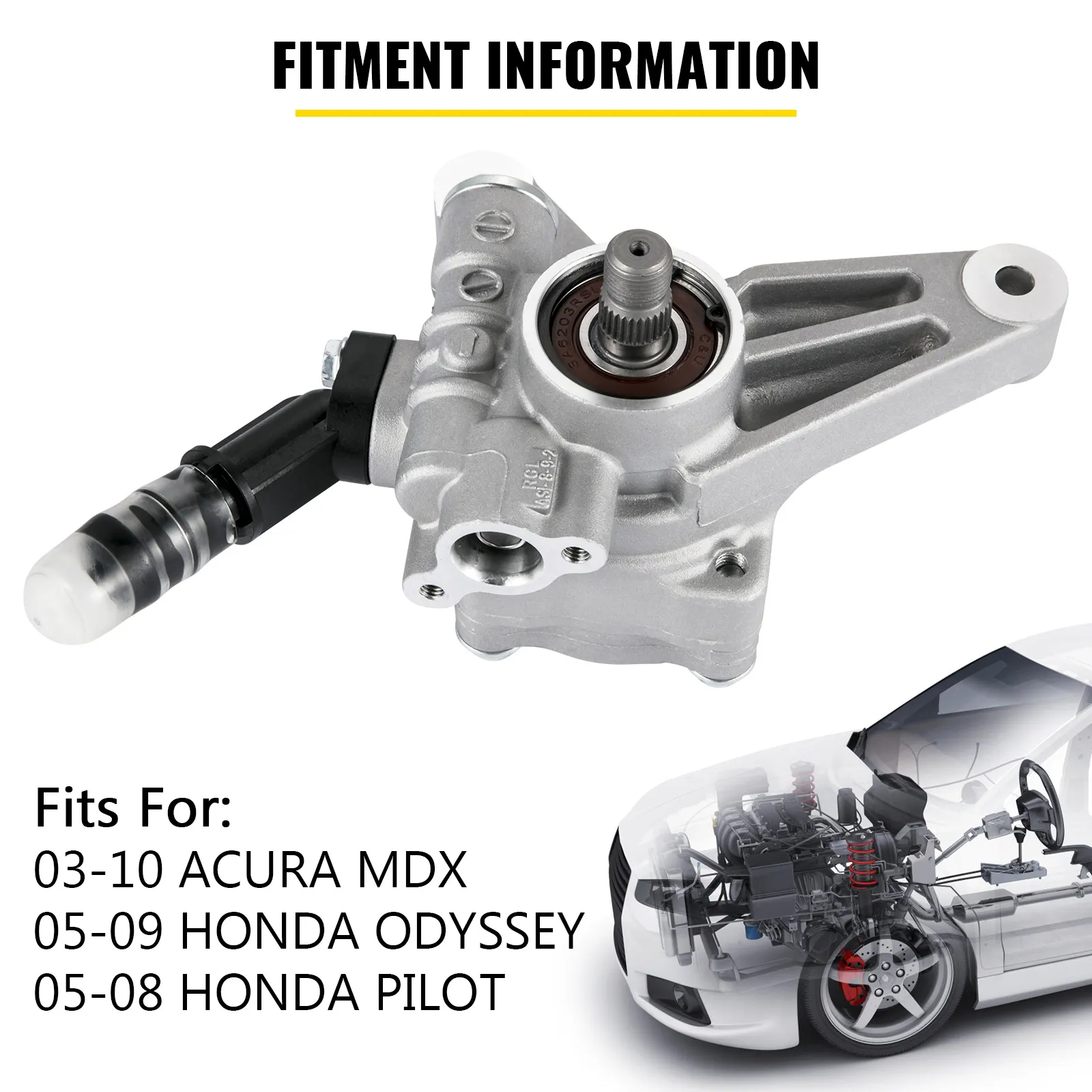 VEVOR power steering pump for acura mdx, honda odyssey, and honda pilot models.