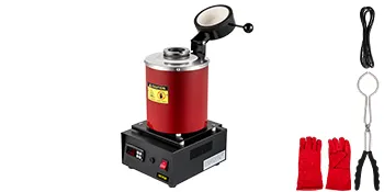 Horno de fusión eléctrico VEVOR con guantes, pinzas y cable de alimentación incluidos.