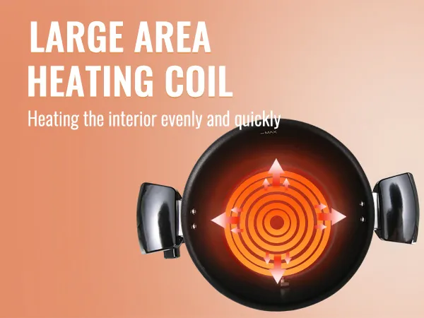 large area heating coil in VEVOR wax melter for even and quick interior heating.