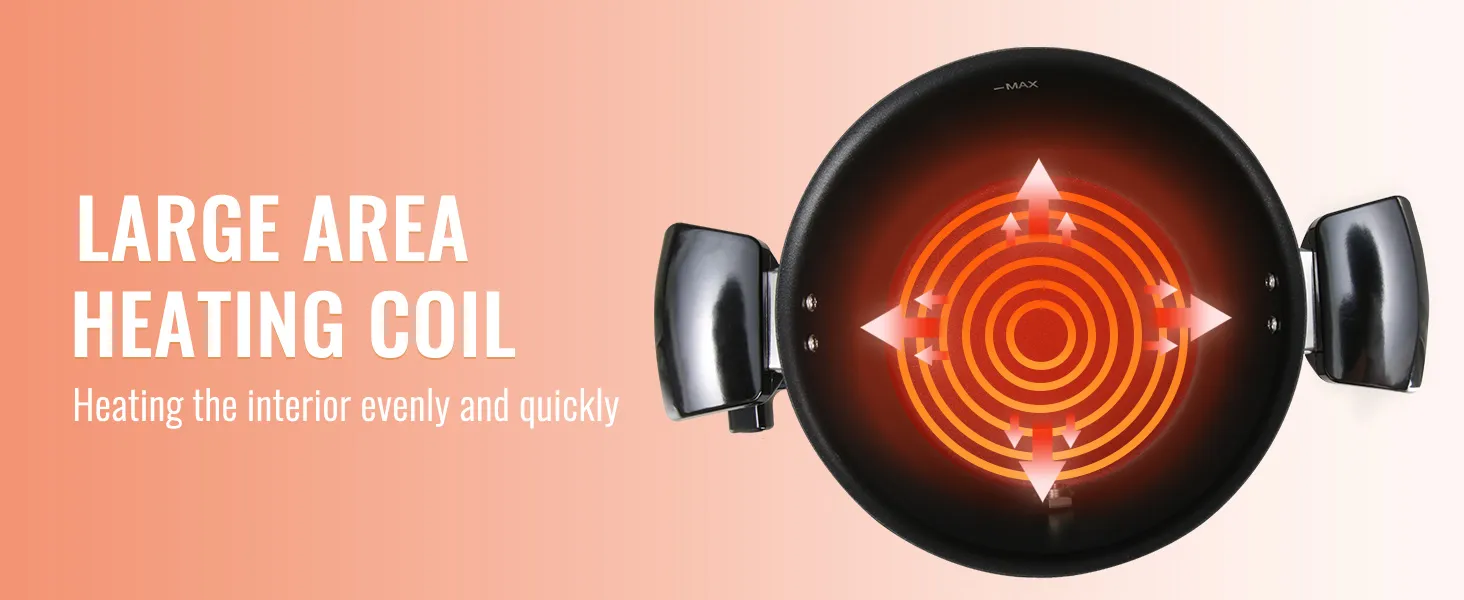 large area heating coil in VEVOR wax melter for even and quick interior heating.