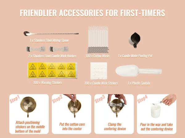 friendlier accessories guide for beginners with VEVOR wax melter, including steps and toolkit items.