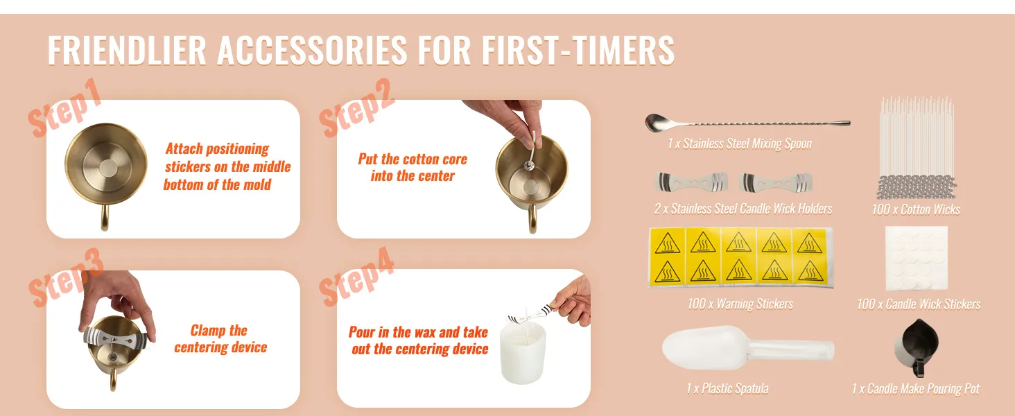 friendlier accessories guide for beginners with VEVOR wax melter, including steps and toolkit items.