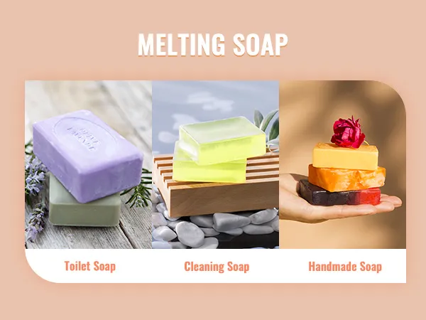 melting soap varieties: toilet soap, cleaning soap, and handmade soap. ideal for VEVOR wax melter.