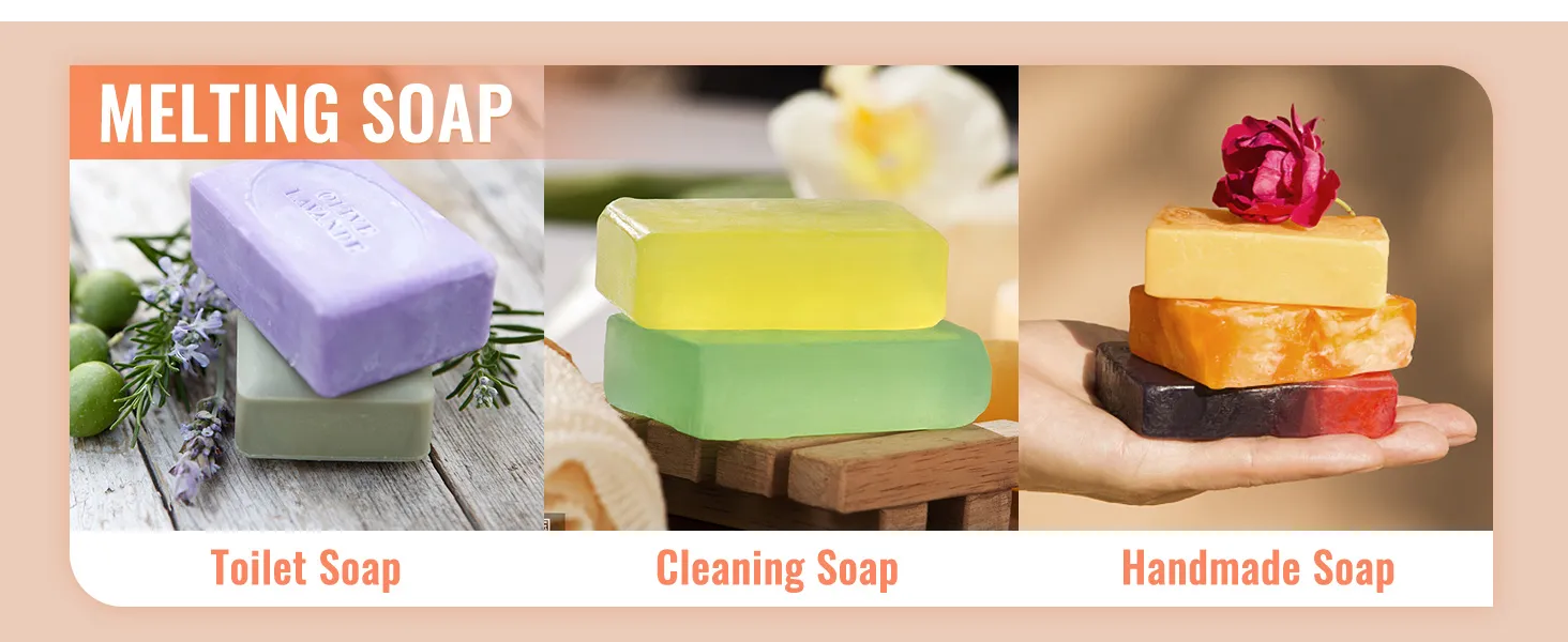 melting soap varieties: toilet soap, cleaning soap, and handmade soap. ideal for VEVOR wax melter.