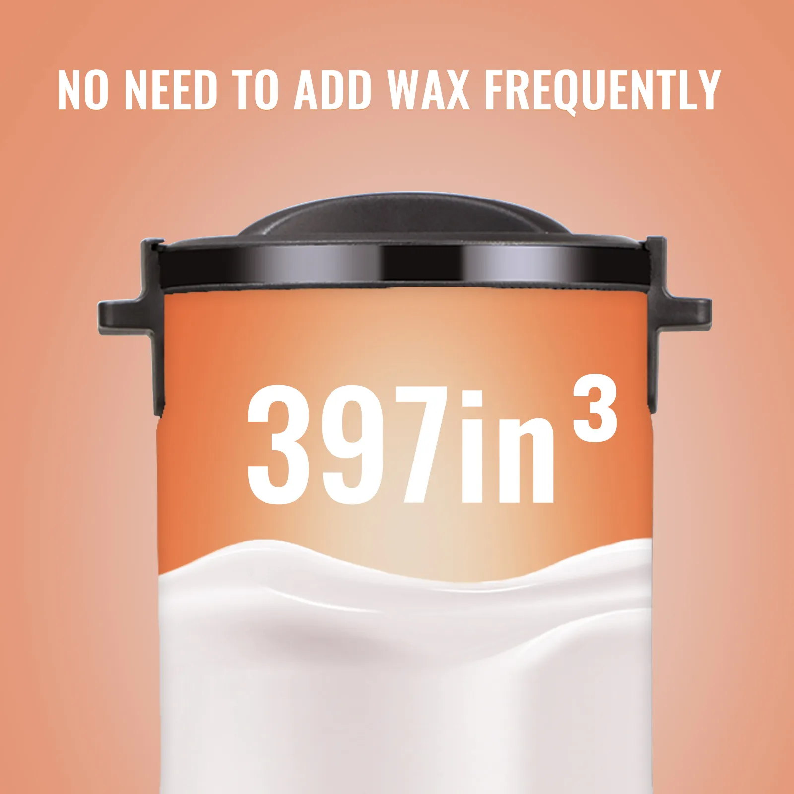 VEVOR wax melter with 397 cubic inches capacity, reducing the need for frequent wax refills.