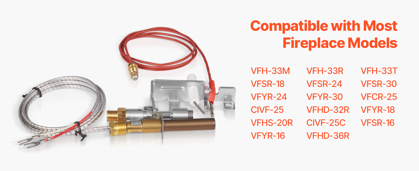 VEVOR Gas Fireplace Pilot Assembly – OE 103779-01, NG8218