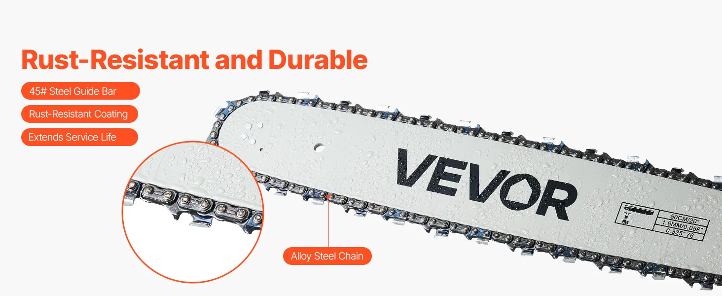 62cc Gas Chainsaw 3.8 HP Gas Powered 20 inch Chainsaw For Wood Cutting