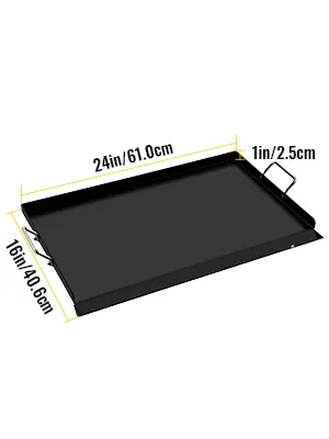 Plancha de acero al carbono VEVOR, 24 x 16 pulgadas con bordes y asas elevados de 1 pulgada.
