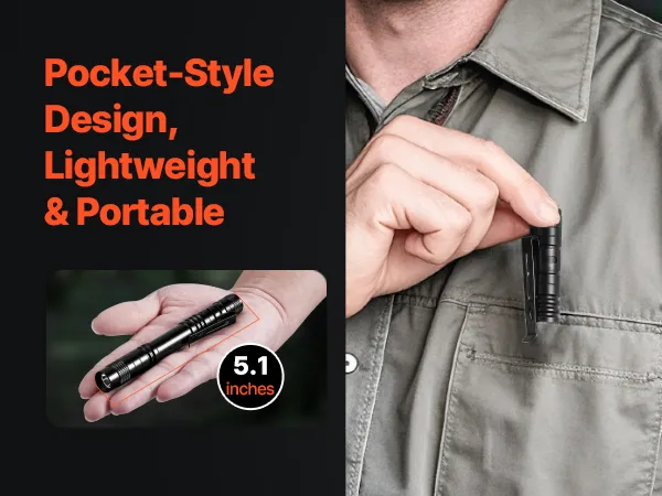 Pen Light 2-Pack 100 Lumens Pocket Flashlight with Clip IPX4 Waterproof Compact