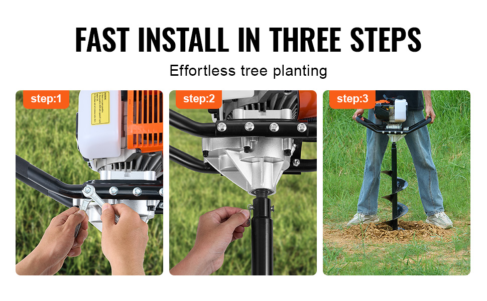 VEVOR Fence Post Hole Digger with 63CC Engine & 2400W Output