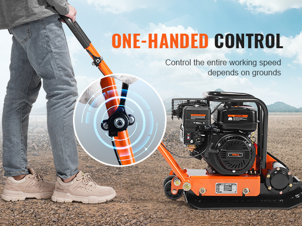 VEVOR 6.5HP Plate Compactor, 196CC Gas Engine, 2360 lbs Vibratory