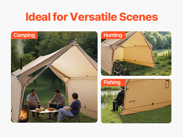 VEVOR Camping Hot Tent, 2 Persons Cabin Hot Tent with Stove Jack