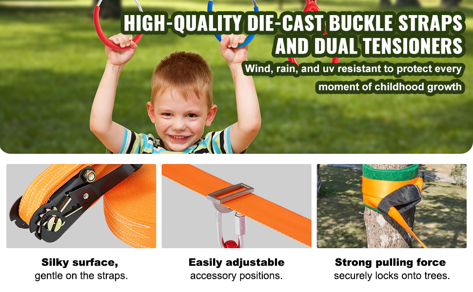 VEVOR Ninja Warrior Obstacle Course for Kids, 2 x 60 ft