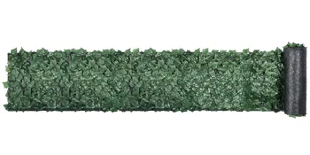 Valla de privacidad en rollo de hiedra VEVOR con hojas artificiales de un verde exuberante.