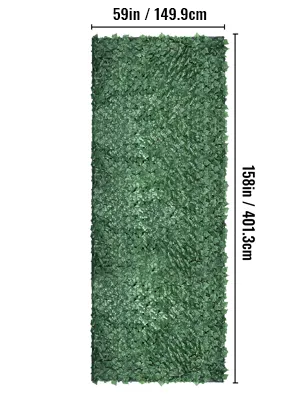 Valla de privacidad de hiedra artificial VEVOR, panel de follaje verde de 59 x 158 pulgadas