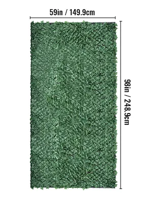 Valla de privacidad de hiedra artificial VEVOR, 59 x 98 pulgadas, tapete de hiedra verde.