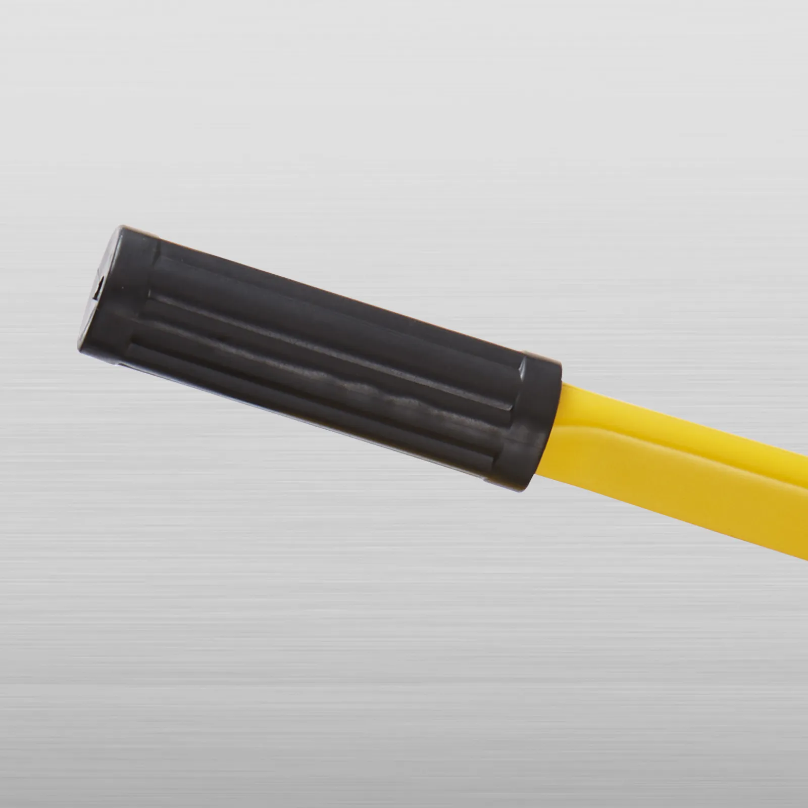 yellow handle and black grip from VEVOR hydraulic knockout punch kit on metallic background.
