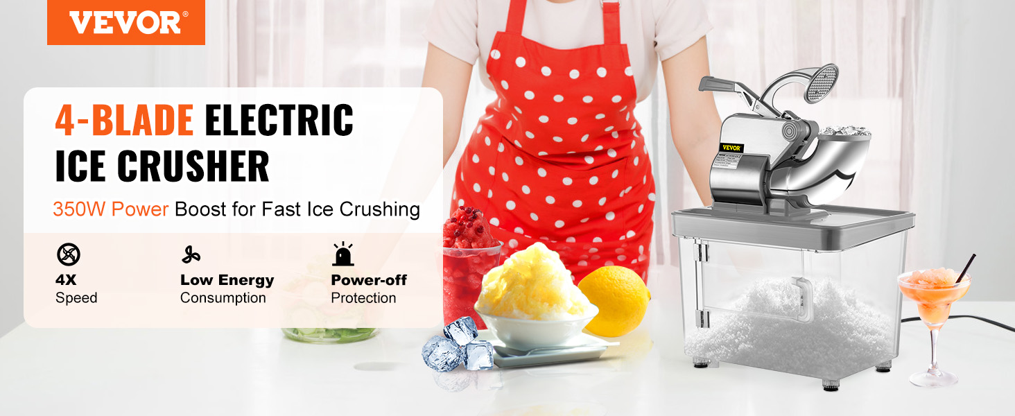 VEVOR 110V Commercial Ice Crusher 440LBS/H, ETL Approved