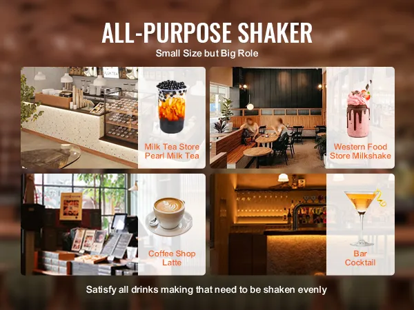Multifunctionele shaker voor melkthee, milkshakes, lattes en cocktails. Ideaal voor gebruik met de VEVOR milkshakemaker.