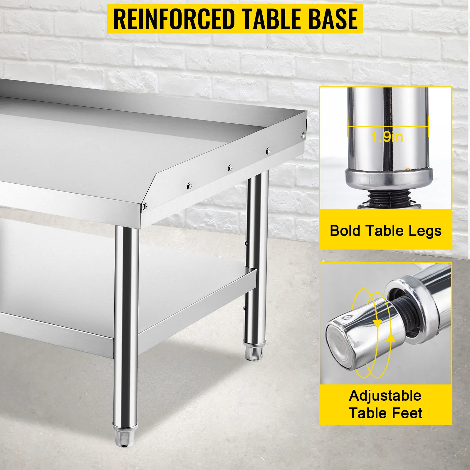 Soporte para parrilla VEVOR con base de mesa reforzada, patas atrevidas y pies ajustables.