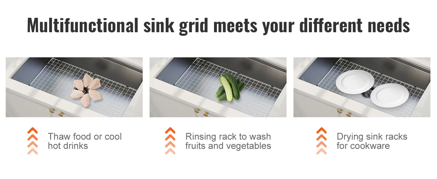wielofunkcyjna kratka do zlewu umożliwiająca rozmrażanie, płukanie i suszenie z siatką ochronną VEVOR.