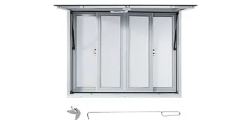 Ventana de concesión VEVOR con paneles de vidrio corredizos y manija de puntal.