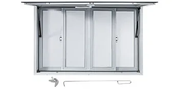 VEVOR concession window with sliding glass panels and included hardware.
