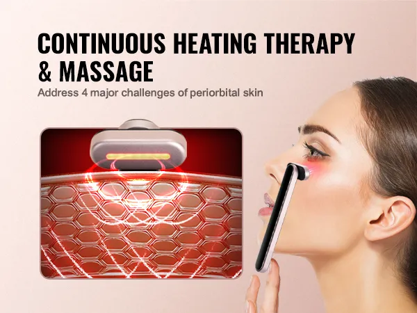 Der Rotlichttherapiestab von VEVOR bietet kontinuierliche Wärmetherapie und Massage für die periorbitale Haut.