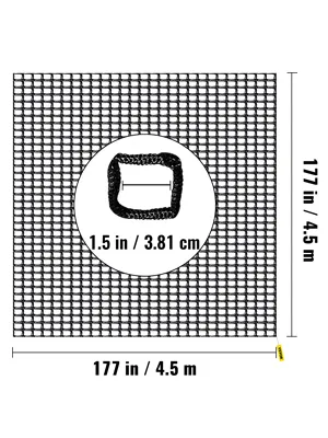 VEVOR climbing cargo net, 4.5m x 4.5m, 1.5in mesh size, black.