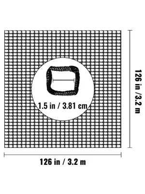 Red de carga de escalada VEVOR, 126 x 126 pulgadas con cuadrados de cuadrícula de 1,5 pulgadas.