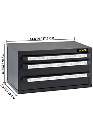Armario dispensador de brocas VEVOR, 3 cajones, dimensiones 20x37,5 cm.