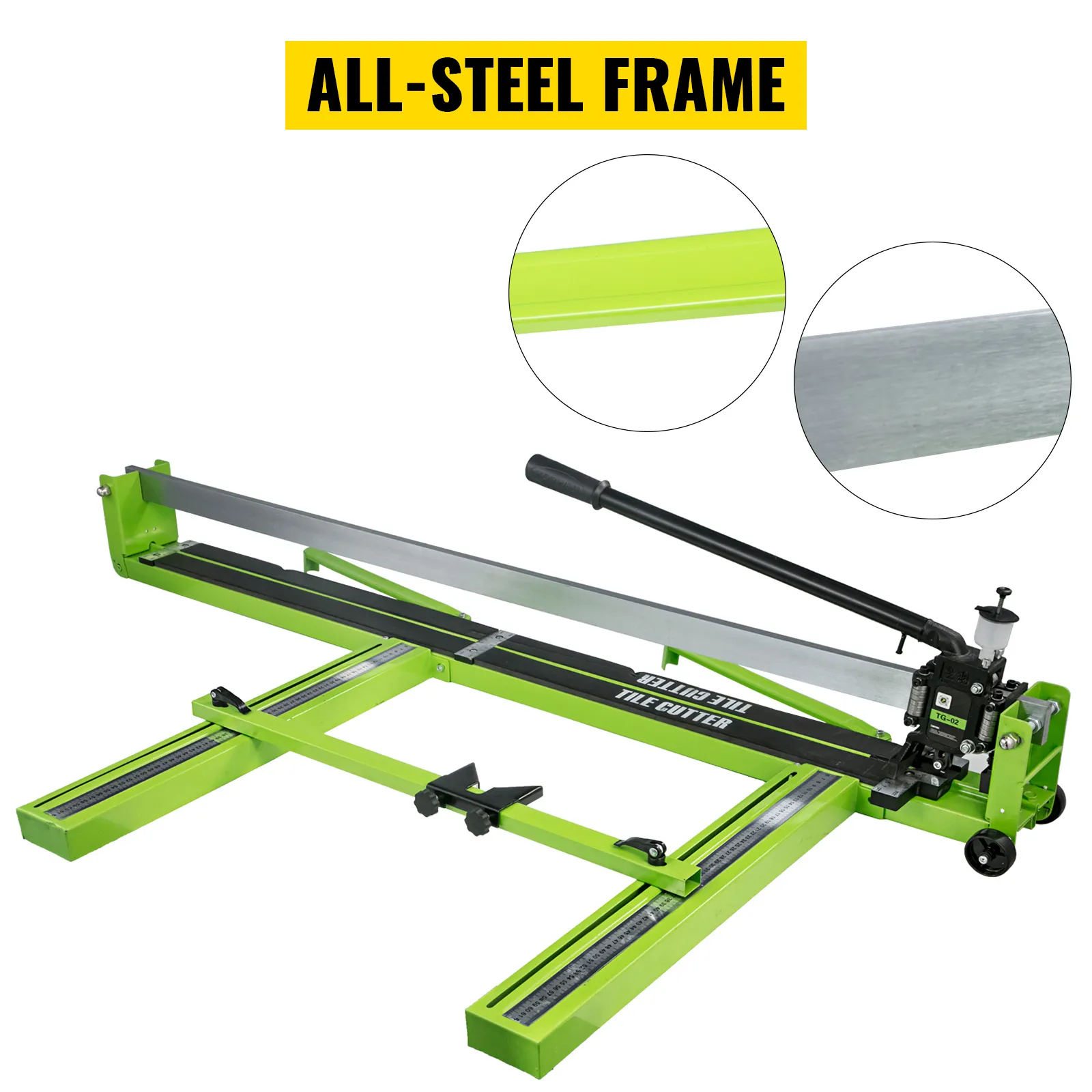 VEVOR tile cutter with all-steel frame and extended measuring guide.