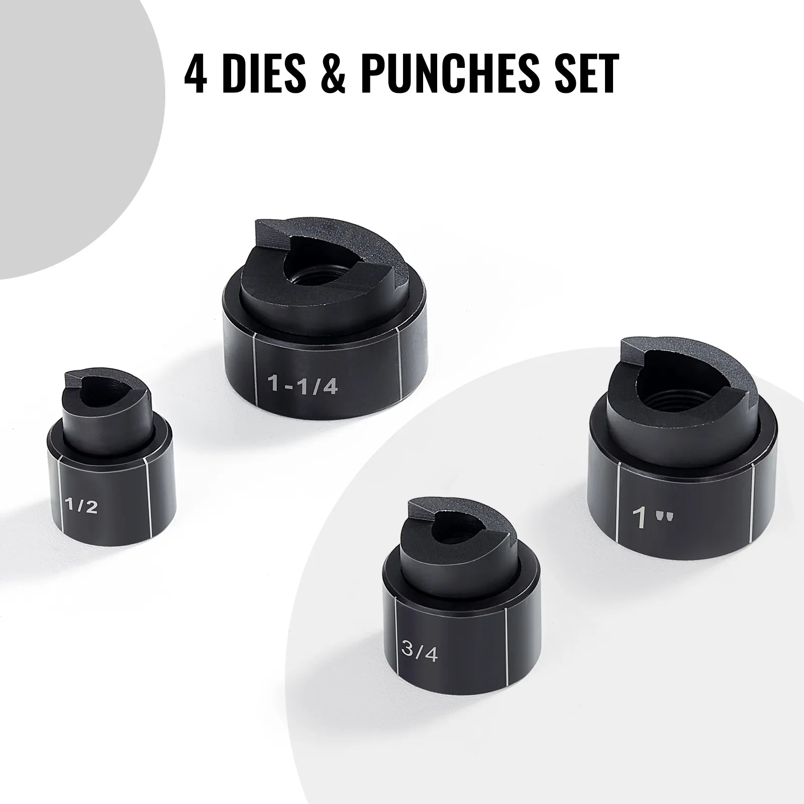 Kit di punzonatura idraulica VEVOR con 4 matrici: 1/2", 3/4", 1" e 1-1/4".