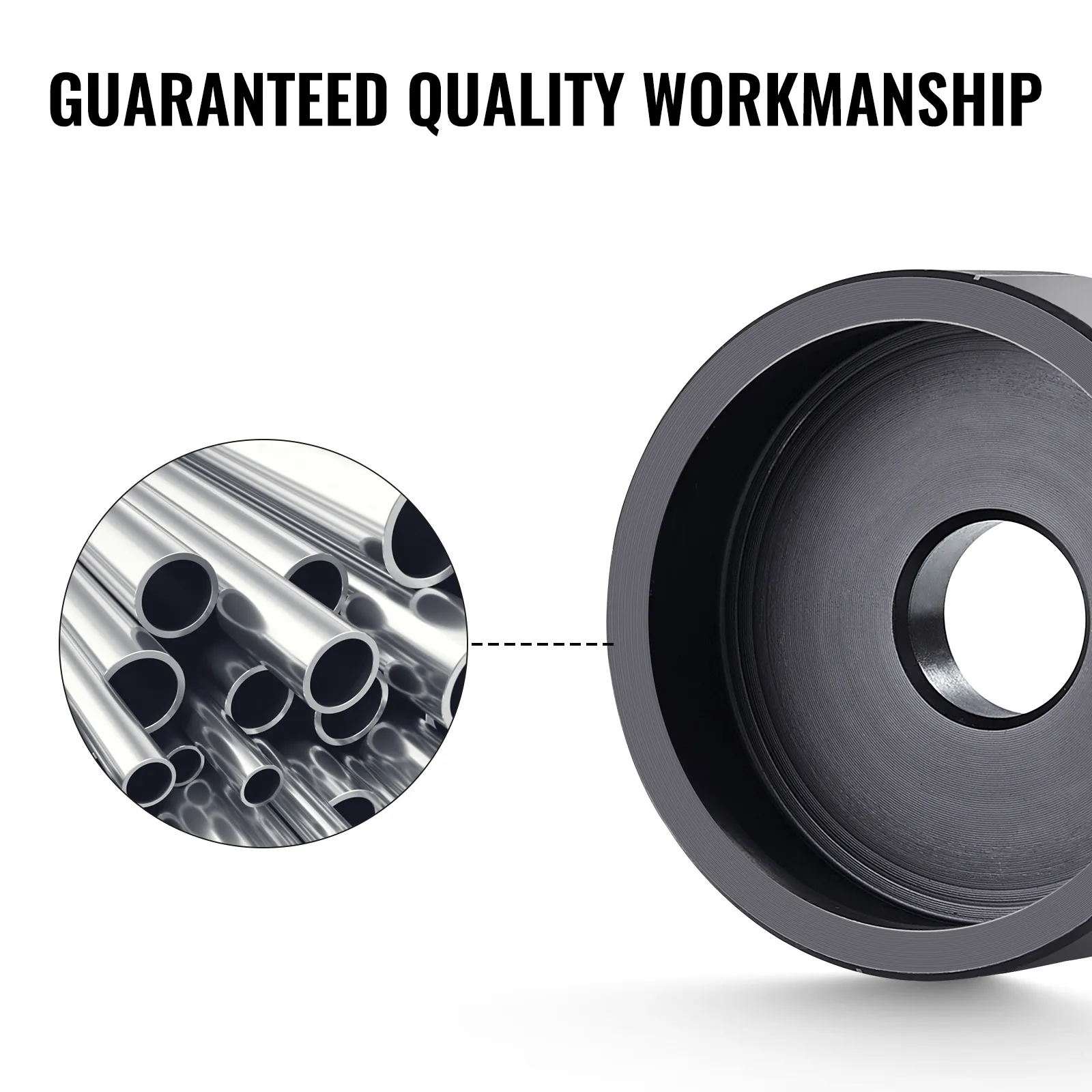 Kit di punzonatura idraulica VEVOR: matrice di punzonatura nera di alta qualità con primo piano di tubi in acciaio.