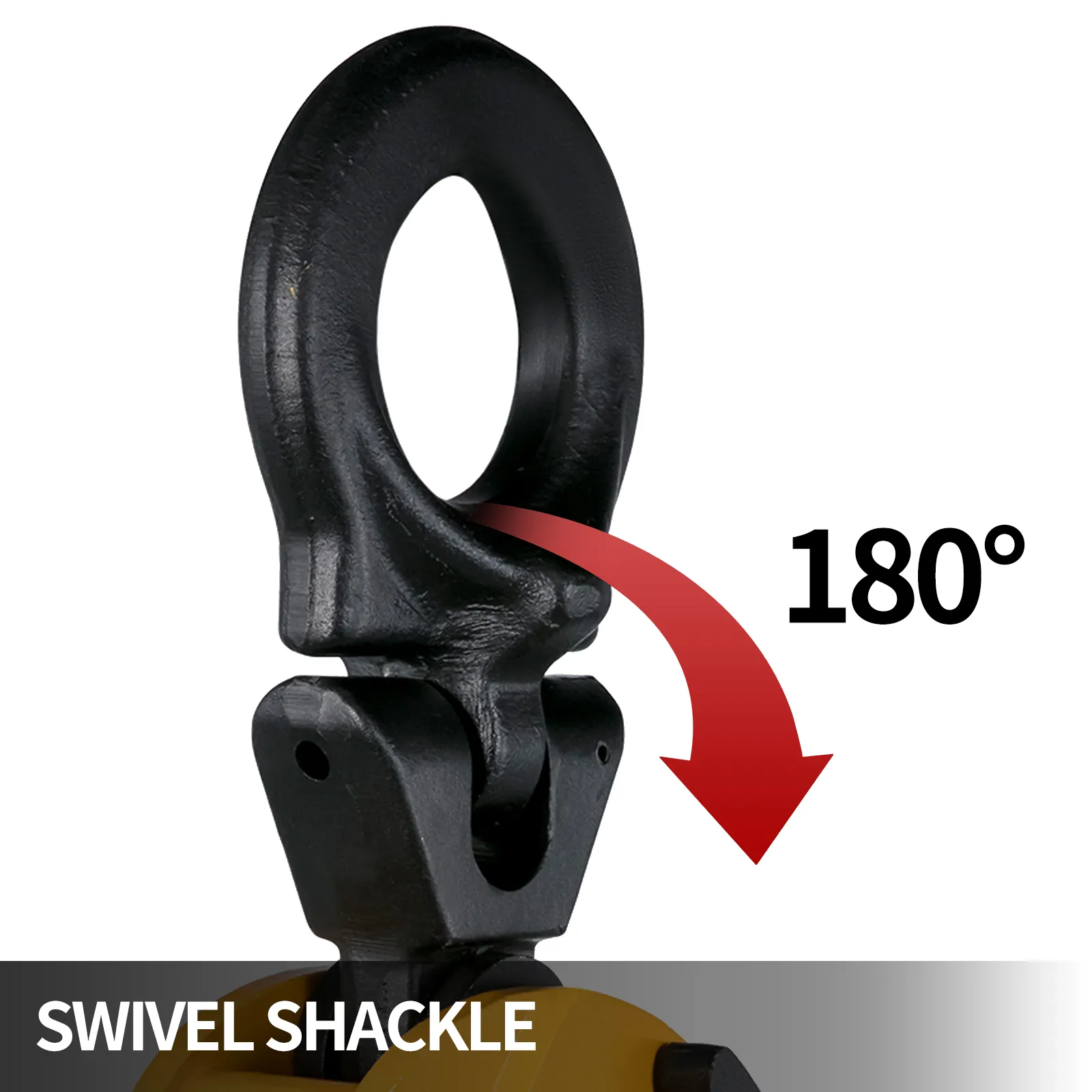 VEVOR lifting clamp with 180-degree swivel shackle.