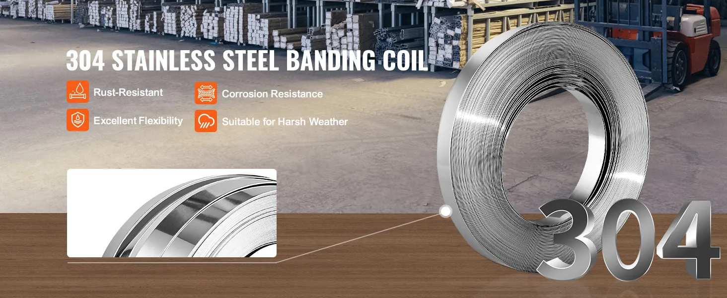 Bobina di nastro in acciaio inossidabile 304, resistente alla ruggine e alla corrosione, flessibile, adatta alle condizioni atmosferiche avverse.