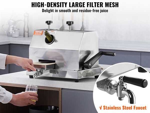 VEVOR Commercial Sugar Cane Juicer, 110LBS/H High Output