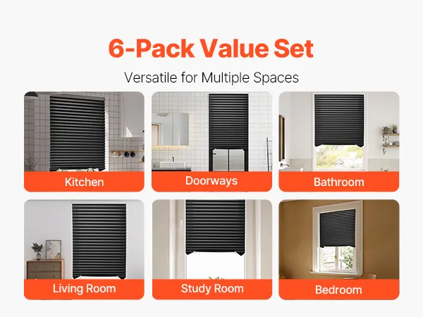 Persianas Temporales Para Ventanas, Autoadhesivas, Sin Taladro, Para