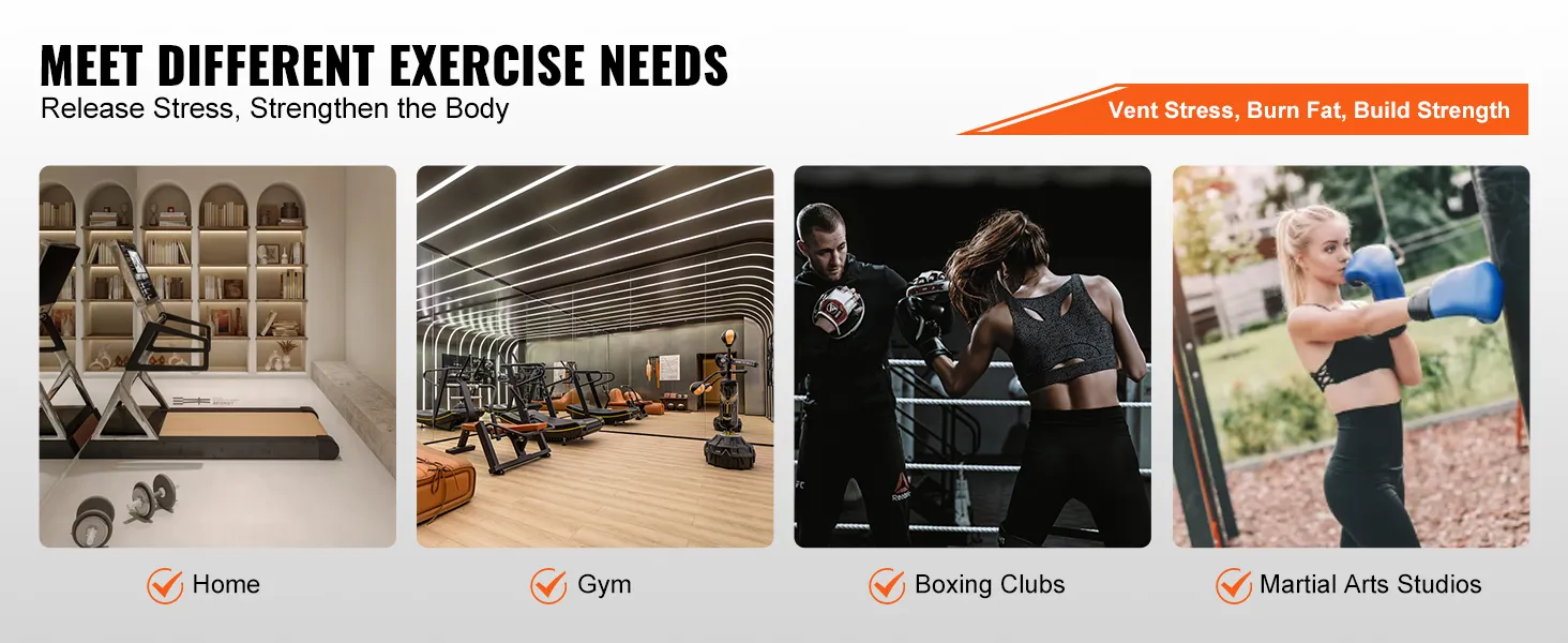 meet different exercise needs with VEVOR punching bag stand for home, gym, boxing clubs, and martial arts.