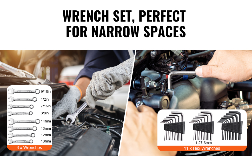 ちみ Набор механических инструментов VEVOR 221 предмет 1/4