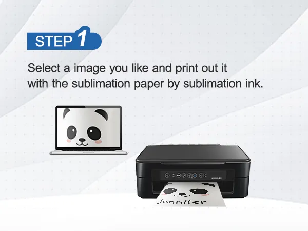 step 1: select an image and print with sublimation ink using VEVOR tumbler heat press.
