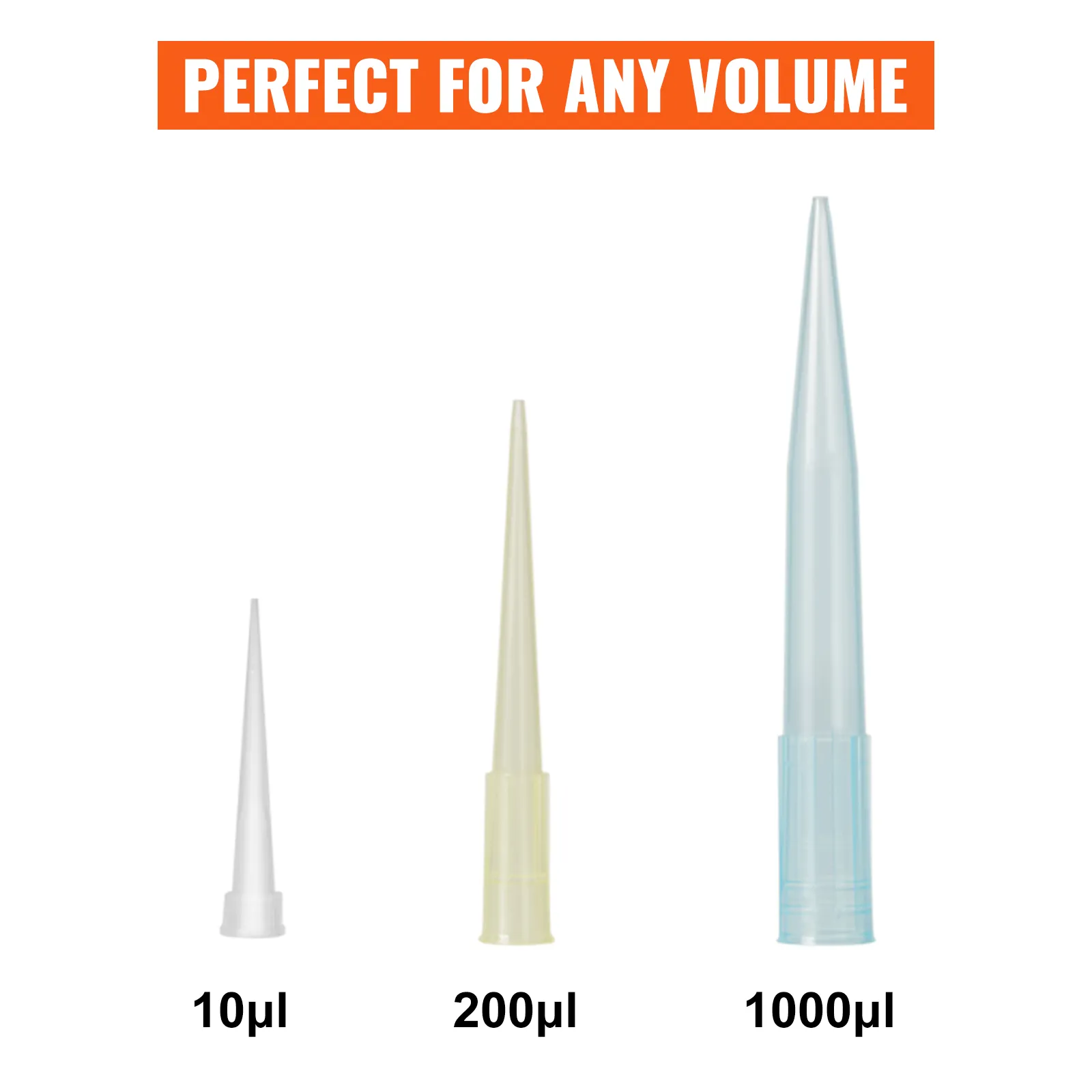 VEVOR lab micropipette kit: 10µl, 200µl, and 1000µl tips. perfect for any volume.