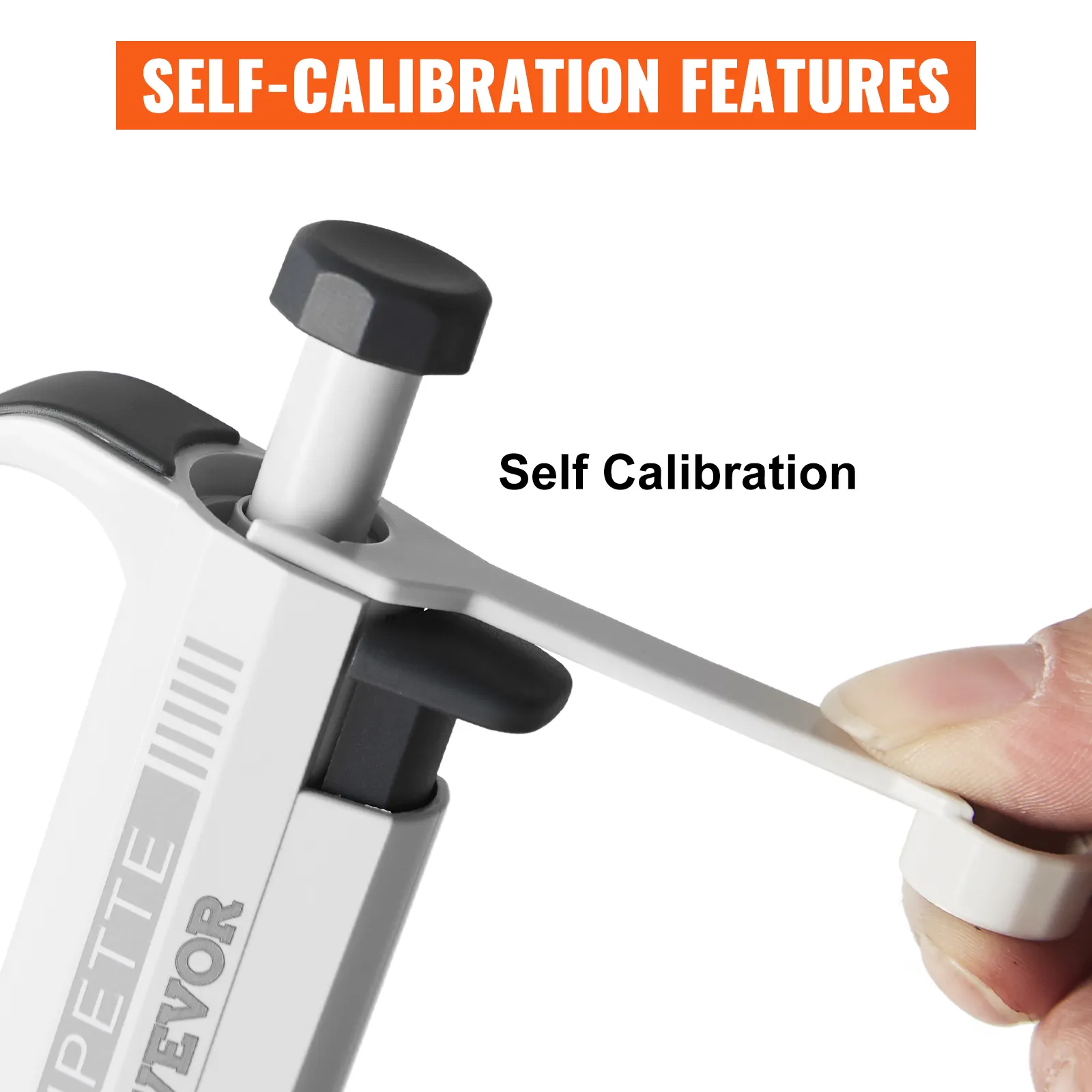 VEVOR lab micropipette kit featuring self-calibration functionality.